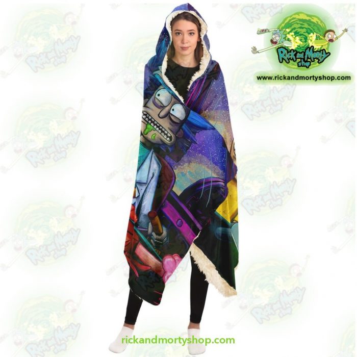 Funny Rick And Morty Hooded Blanket - Aop