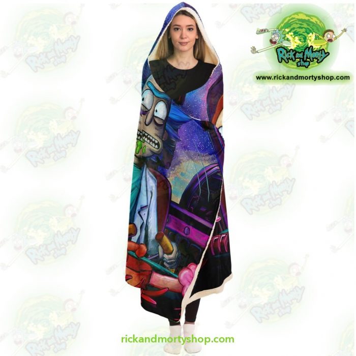 Funny Rick And Morty Hooded Blanket - Aop