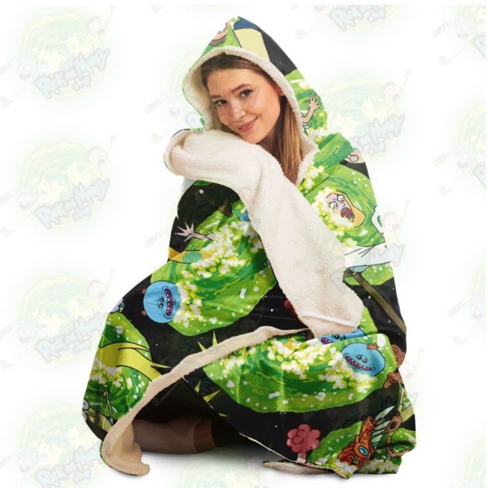 Hot Rick And Morty 3D Hooded Blanket - Aop