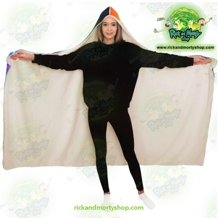 Rick And Morty Alien Glaxy Hooded Blanket - Aop