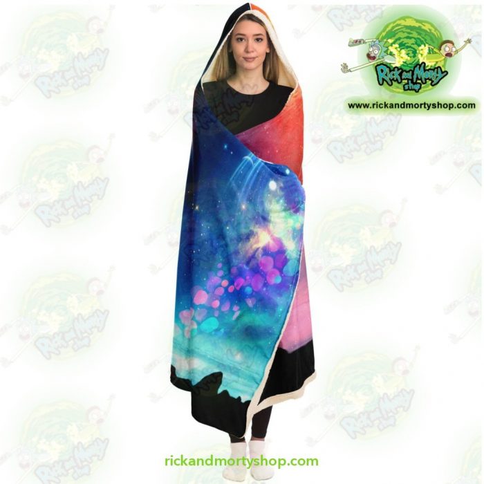 Rick And Morty Alien Glaxy Hooded Blanket - Aop