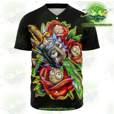 Rick And Morty Baseball Jersey - 3D Design Streetwear Xs Aop