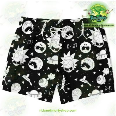 Rick And Morty Crazy C137 Swim Trunk Xs Trunks Men - Aop