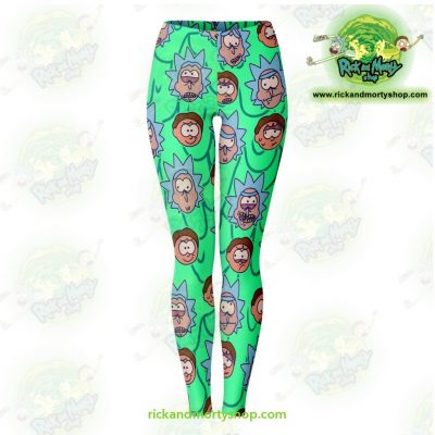 Rick And Morty Facial Expression 3D Legging Xs Leggings - Aop