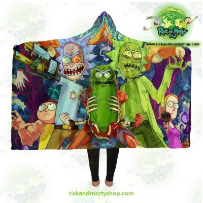 Rick And Morty Hooded Blanket - 3D Gun 2021 Adult / Premium Sherpa Aop
