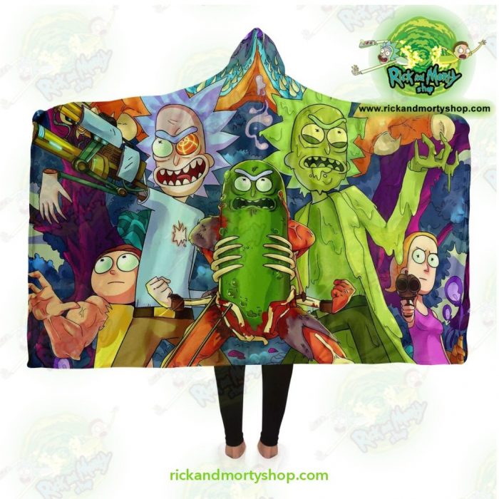 Rick And Morty Hooded Blanket - 3D Gun 2021 Adult / Premium Sherpa Aop