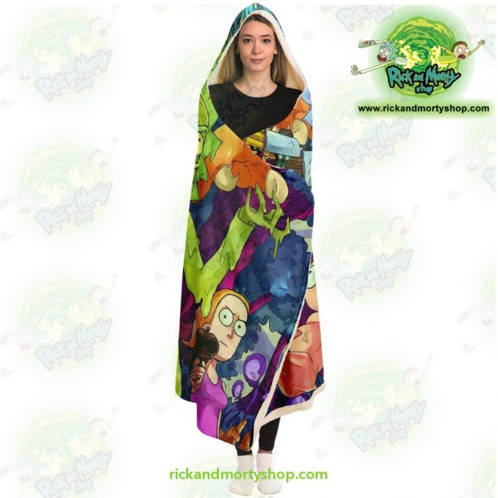Rick And Morty Hooded Blanket - 3D Gun 2021 Aop