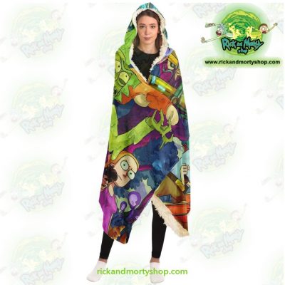 Rick And Morty Hooded Blanket - 3D Gun 2021 Aop