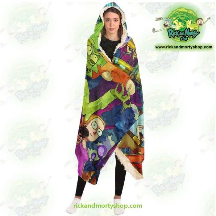 Rick And Morty Hooded Blanket - 3D Gun 2021 Aop