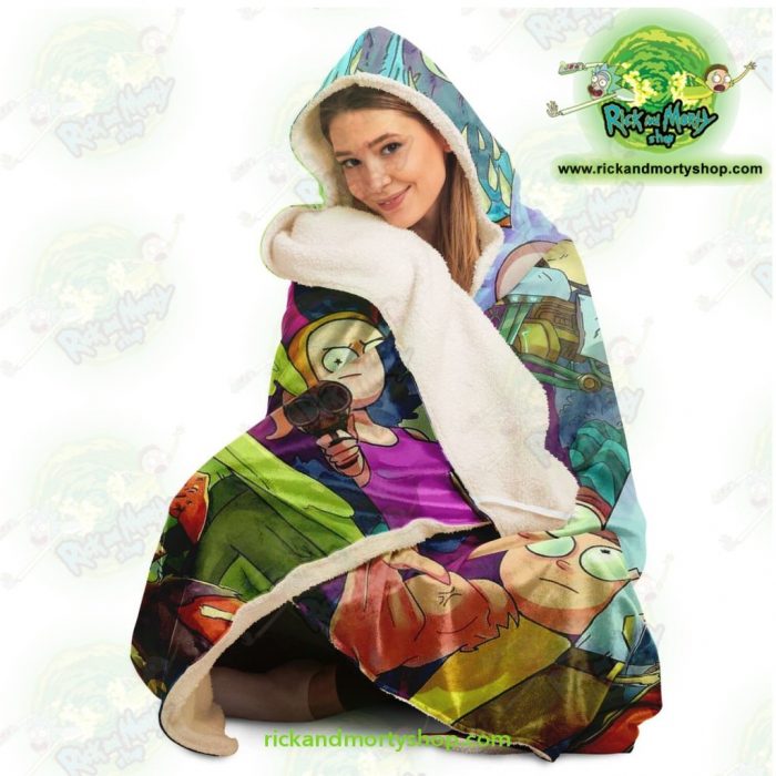 Rick And Morty Hooded Blanket - 3D Gun 2021 Aop