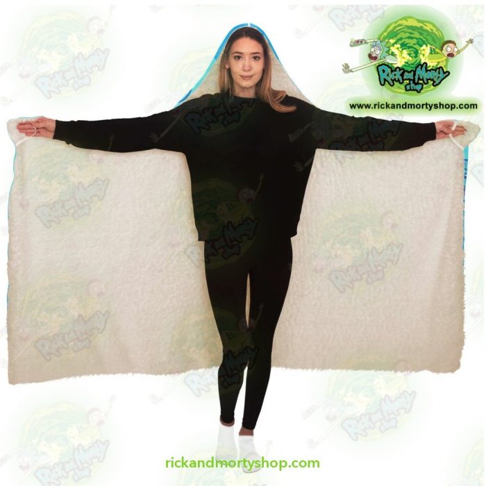 Rick And Morty Hooded Blanket - Meeseeks Cute Aop
