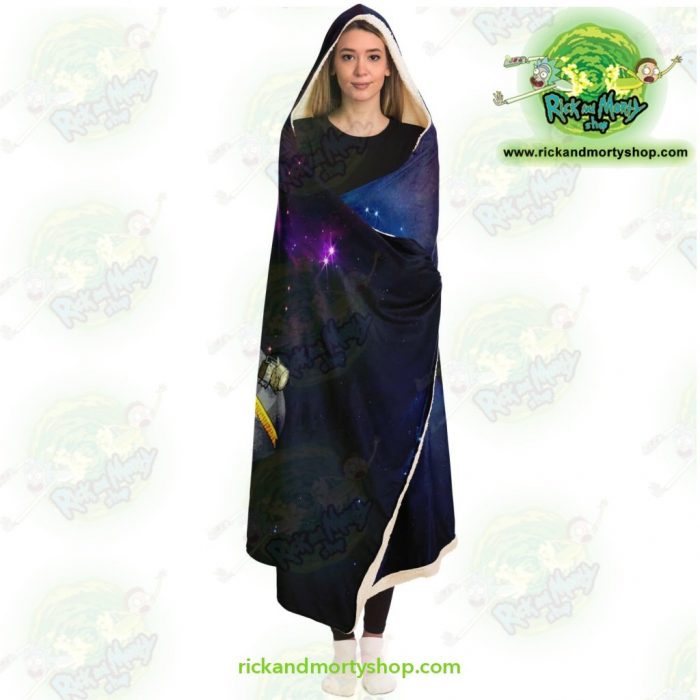 Rick And Morty Spaceship Hooded Blanket - Aop