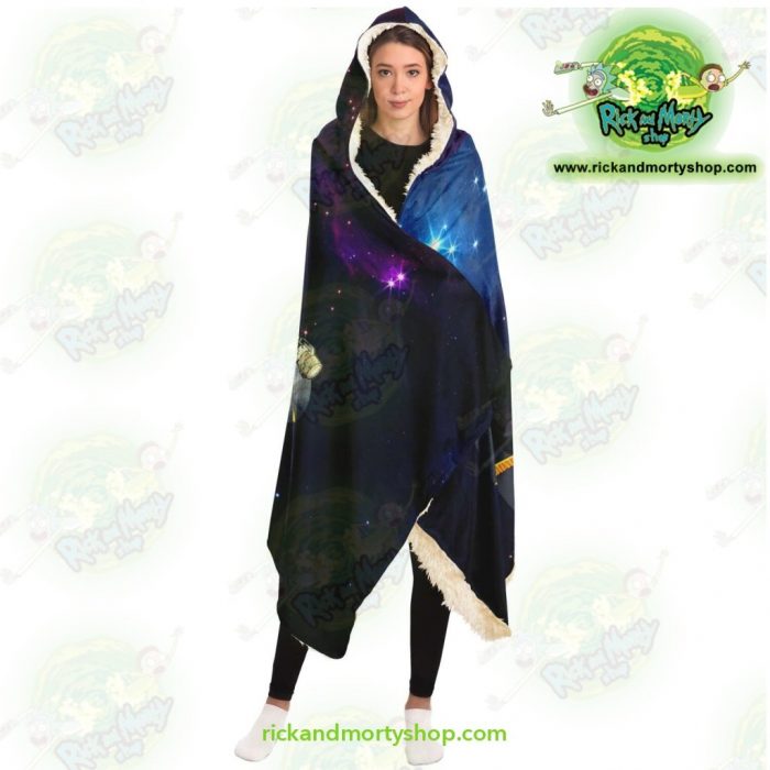 Rick And Morty Spaceship Hooded Blanket - Aop