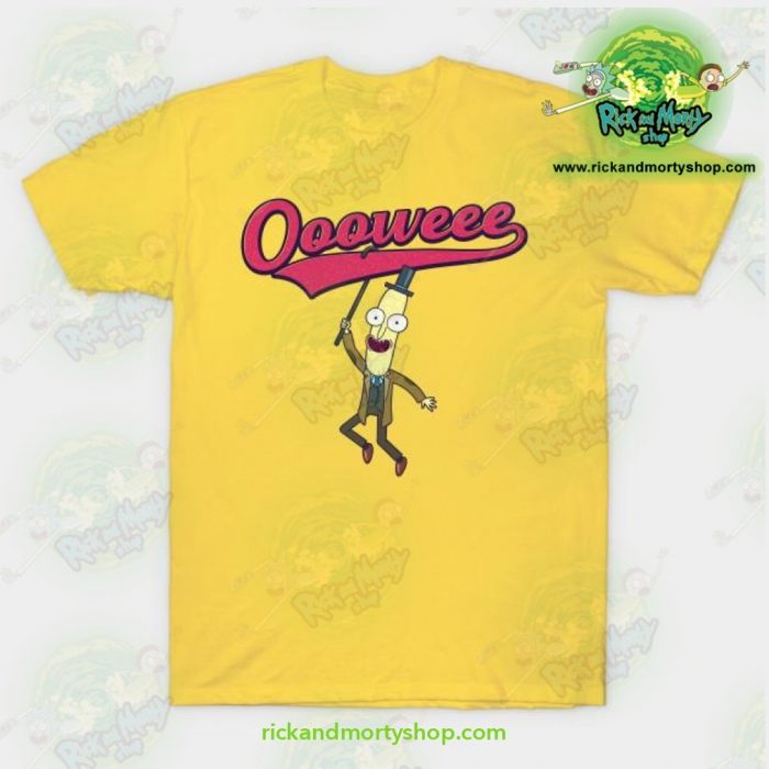Rick And Morty T-Shirt - Professor Poopybutthole Oooweee Yellow / S T-Shirt