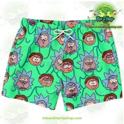 Rick & Morty Facial Expression Swim Trunk Xs Trunks Men - Aop