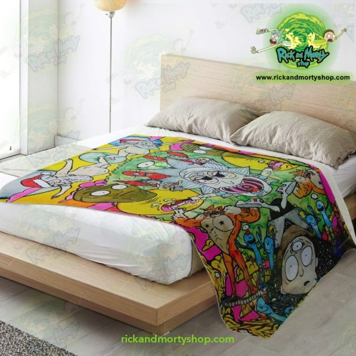 Rick & Morty Funny Character Microfleece Blanket Premium - Aop