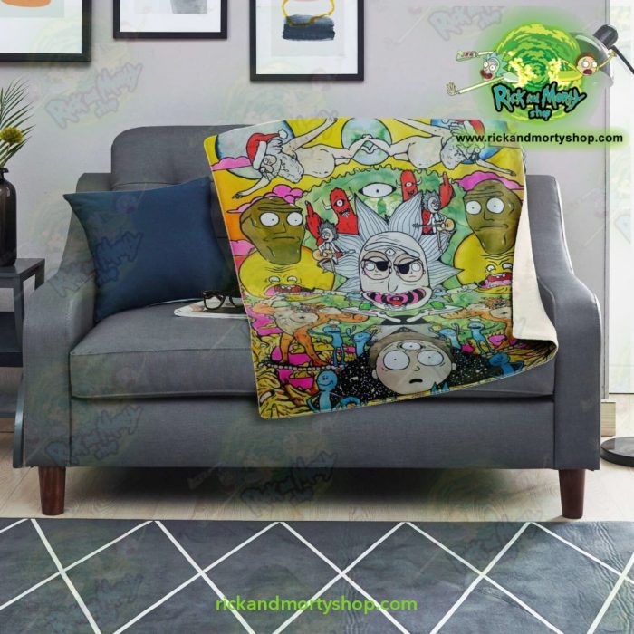 Rick & Morty Funny Character Microfleece Blanket Premium - Aop