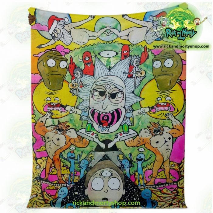 Rick & Morty Funny Character Microfleece Blanket Premium - Aop