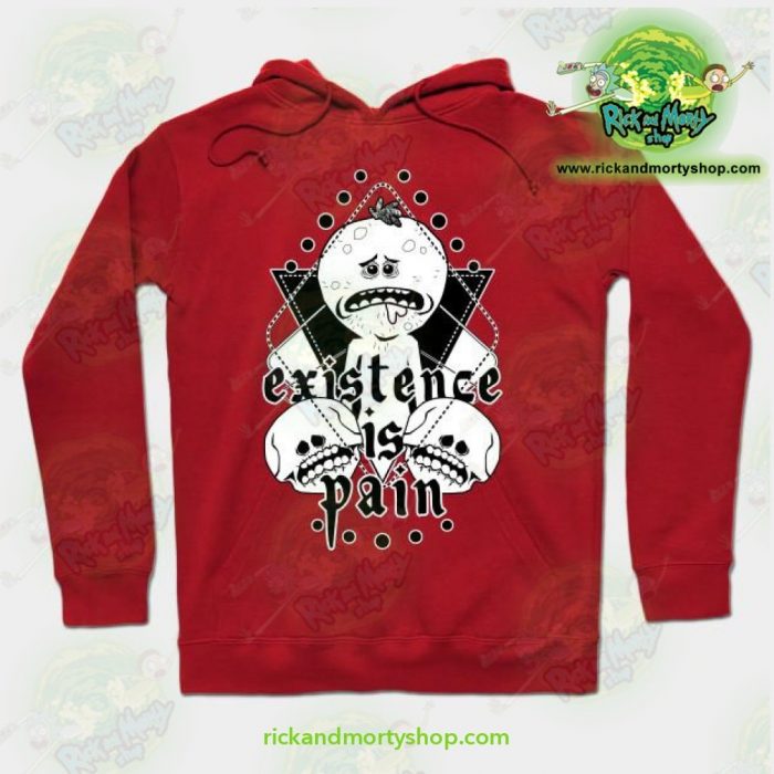 Rick & Morty Hoodie - Mr. Meeseeks Existence Is Pain Red / S Athletic Aop