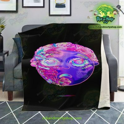 Rick & Morty Microfleece Blanket - 3D Mortys Face Diamond Premium Aop