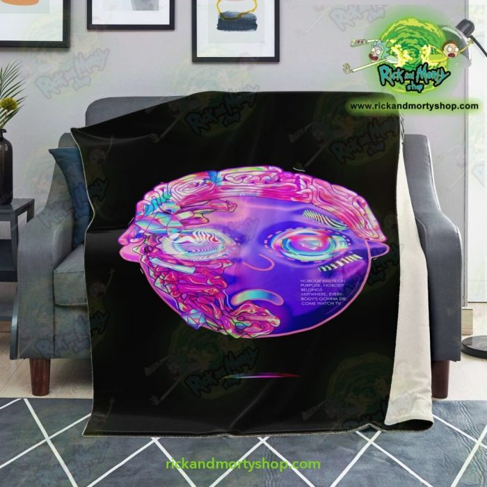 Rick & Morty Microfleece Blanket - 3D Mortys Face Diamond Premium Aop