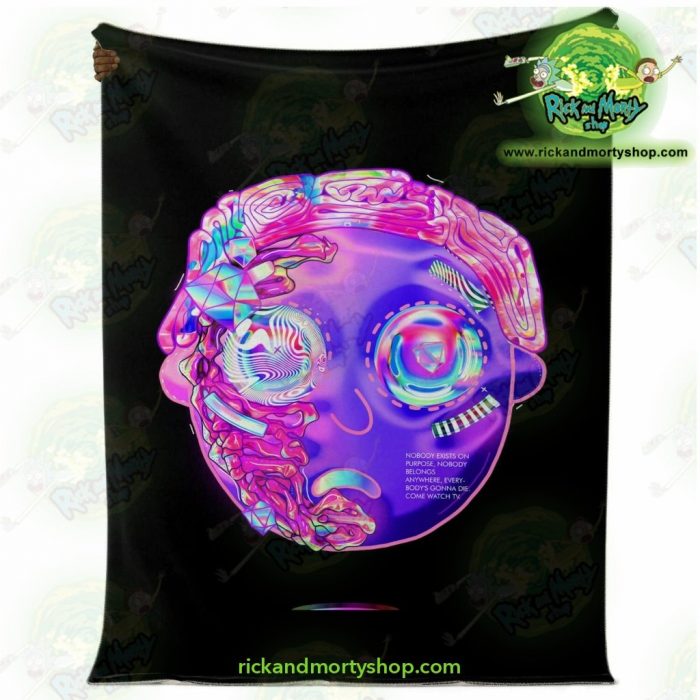Rick & Morty Microfleece Blanket - 3D Mortys Face Diamond Premium Aop