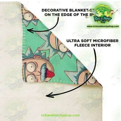 Rick & Morty Microfleece Blanket - Funny Face Sanchez Premium Aop