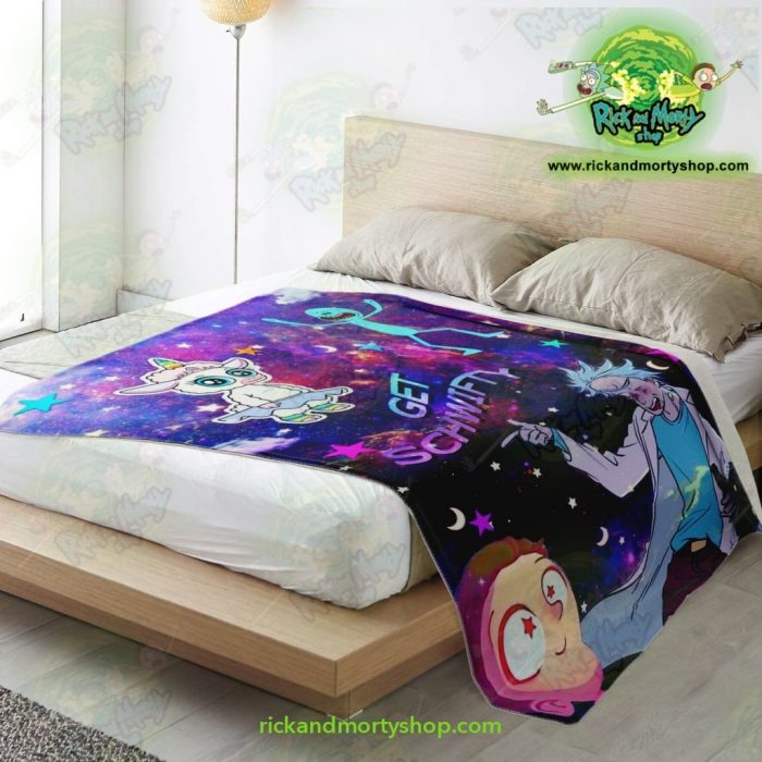Rick & Morty Microfleece Blanket - Get Schwifty 3D Galaxy Premium Aop