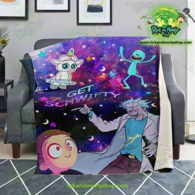 Rick & Morty Microfleece Blanket - Get Schwifty 3D Galaxy Premium Aop