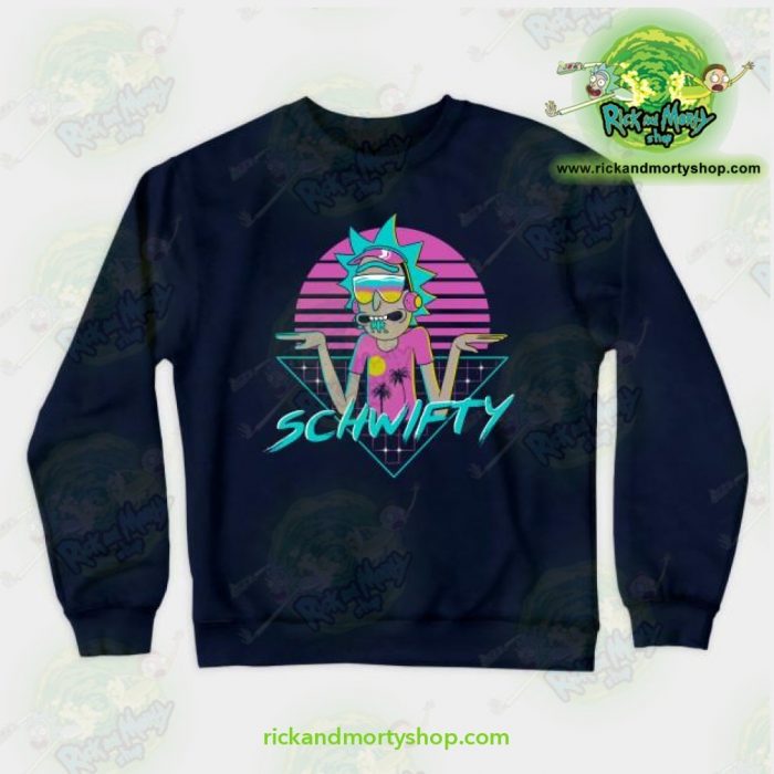 Rick & Morty Rad Schwifty Crewneck Sweatshirt Navy / S Athletic - Aop