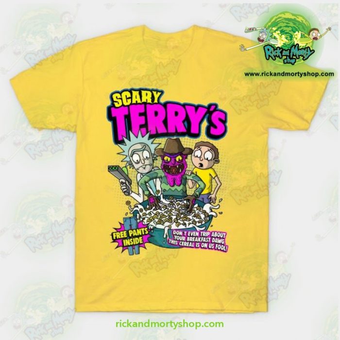 Rick & Morty Scary Terrys T-Shirt Yellow / S T-Shirt