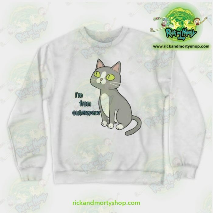 Rick & Morty Sweatshirt - Talking Cat White / S Athletic Aop