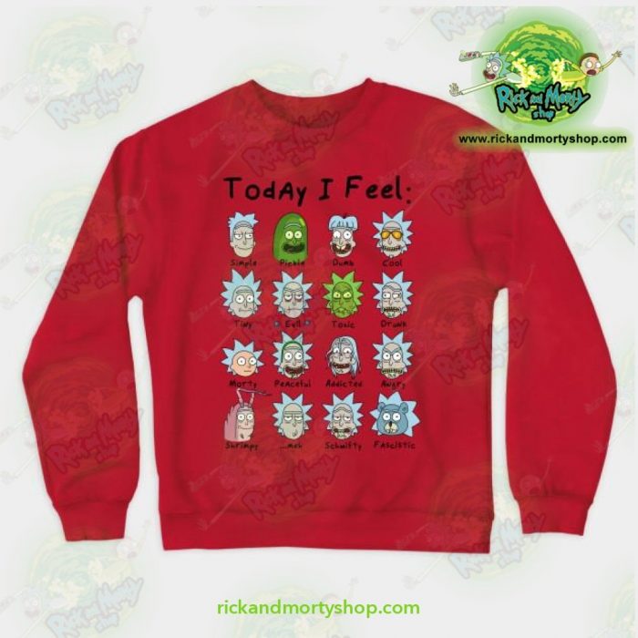 Rick & Morty Sweatshirt - Today I Feel Red / S Athletic Aop