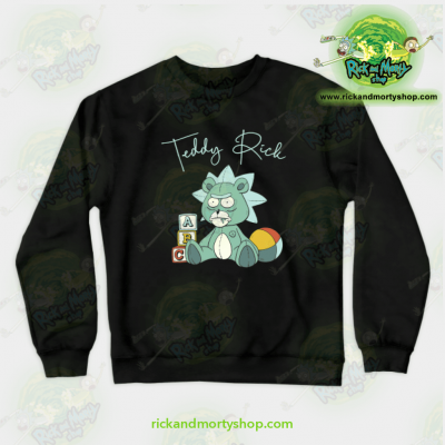 Rick & Morty Teddy Crewneck Sweatshirt Black / S Athletic - Aop
