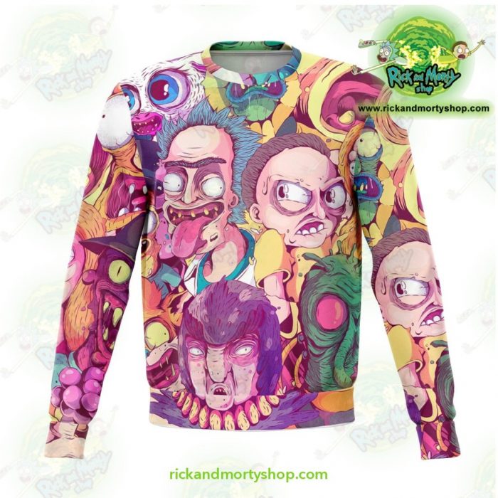 Rick & Morty Water Color 3D Sweatshirt Xs Athletic - Aop