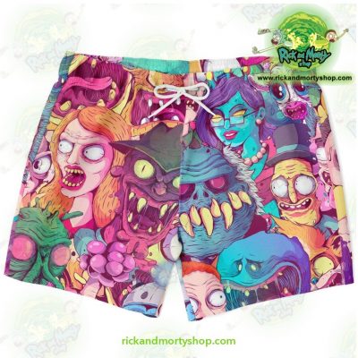 Rick & Morty Watercolor Swim Trunk Xs Trunks Men - Aop