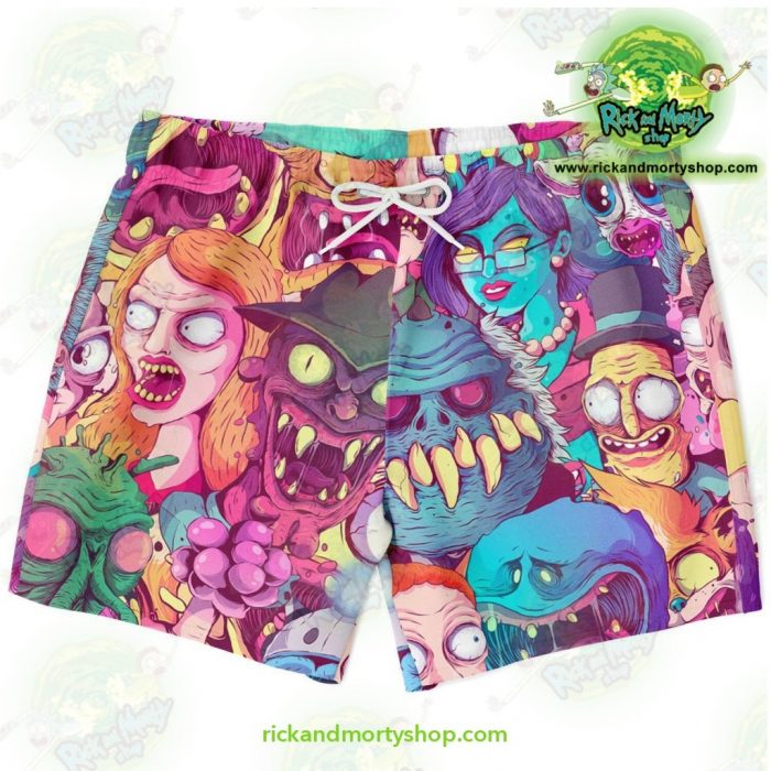 Rick & Morty Watercolor Swim Trunk Xs Trunks Men - Aop