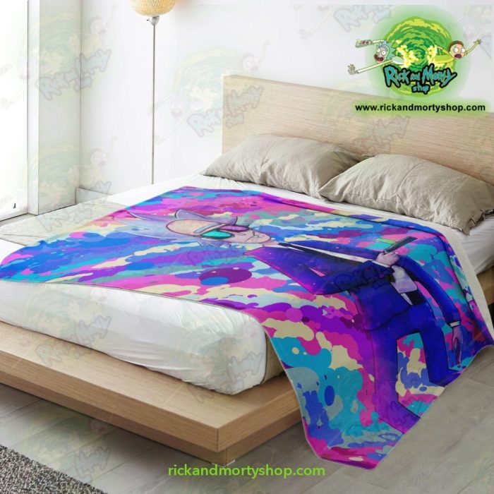 Rick Sanchez 3D Blue Microfleece Blanket Premium - Aop