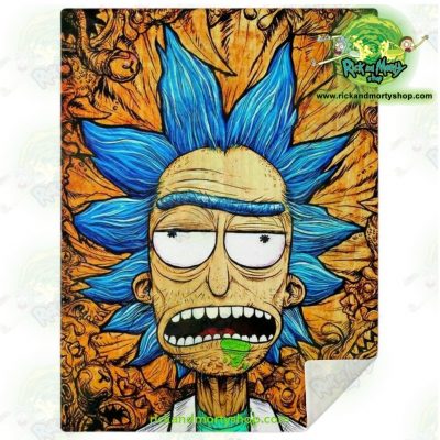 Rick Sanchez 3D Face Crazy Microfleece Blanket M Premium - Aop