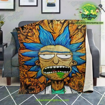 Rick Sanchez 3D Face Crazy Microfleece Blanket Premium - Aop
