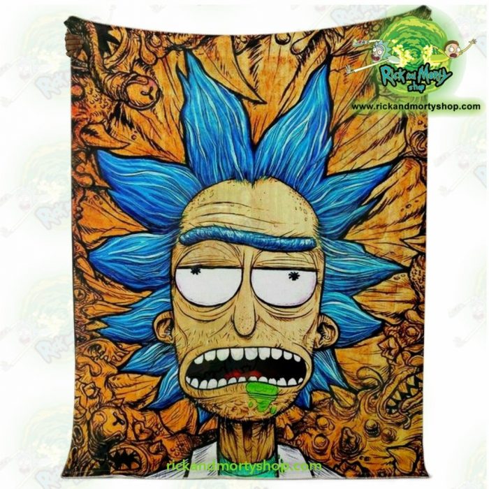 Rick Sanchez 3D Face Crazy Microfleece Blanket Premium - Aop