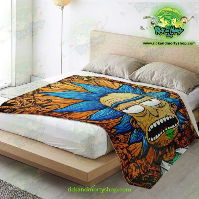 Rick Sanchez 3D Face Crazy Microfleece Blanket Premium - Aop