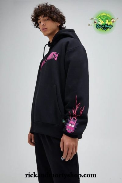 Black Rick & Morty contrast sweatshirt
