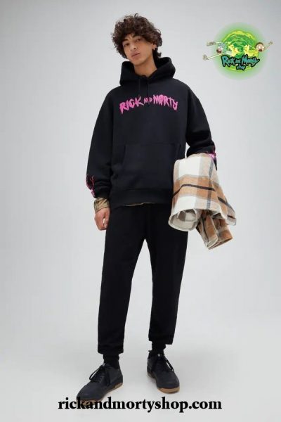 Black Rick & Morty contrast sweatshirt