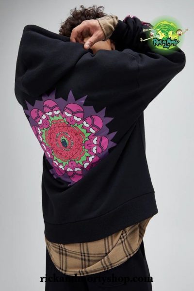 Black Rick & Morty contrast sweatshirt
