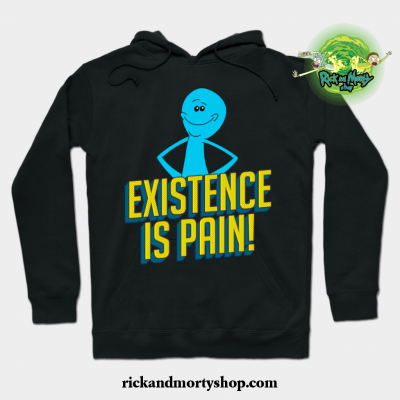 Existence Is Pain Classic Mr. Meeseeks Comic Block Letters Hoodie Black / S