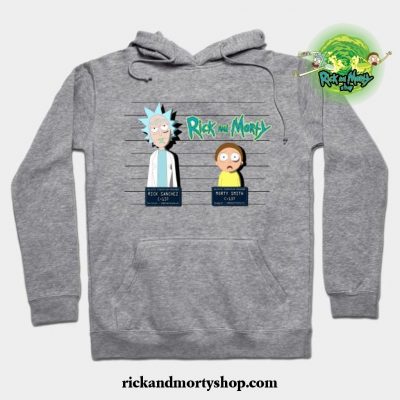 Rick And Morty Mugshot Hoodie Gray / S