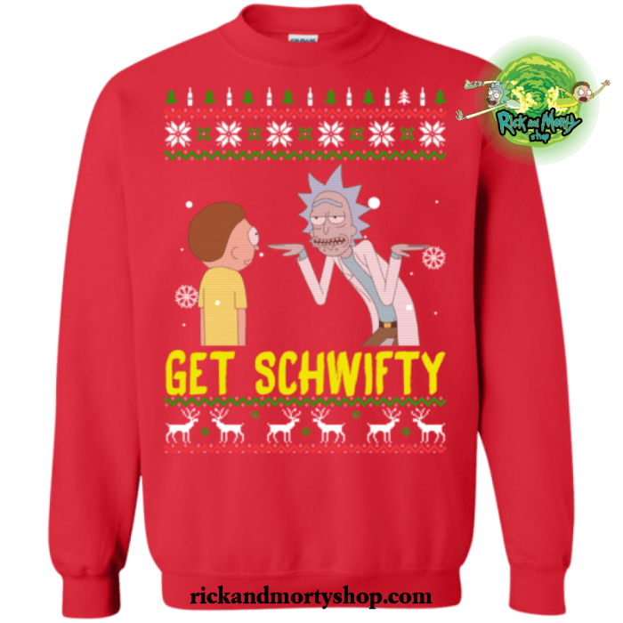 Get Schwifty Rick And Morty Christmas Sweater S / Red