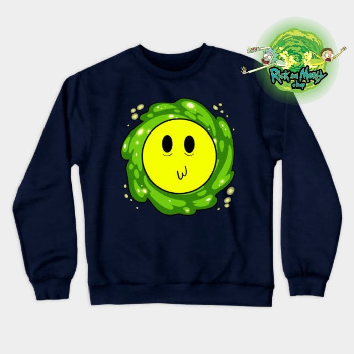 Happy Morty Face Sweatshirt Navy Blue / S