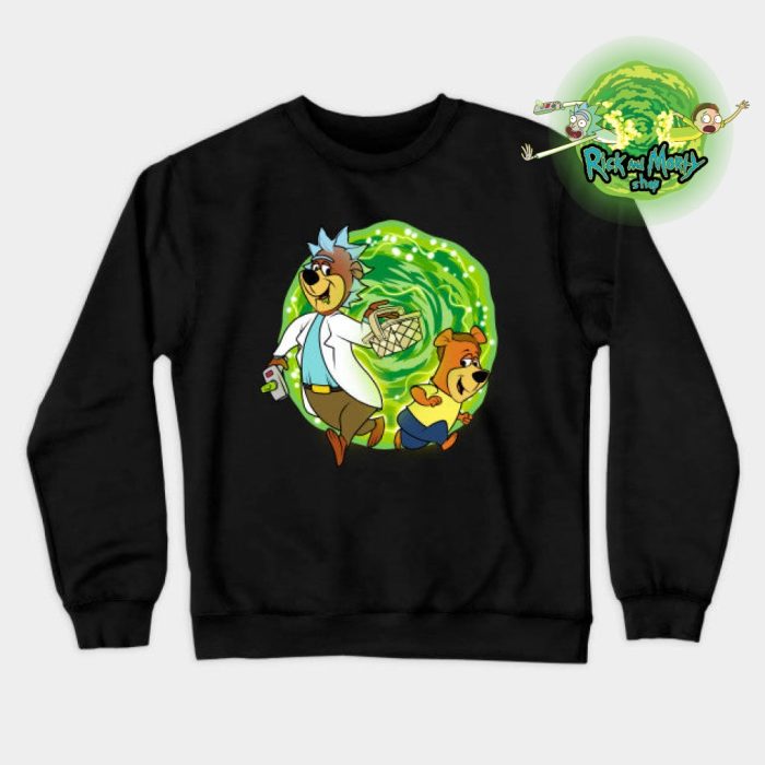 Rick And Morty Cartoon Characters Sweatshirt Black / S